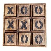 Jeu de morpion manguier edelweiss 25,5x25,5x3 - Les Sculpteurs du lac