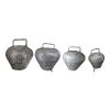 Lot de 4 petites cloches décoratives métal sculpté Poya