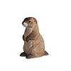 Marmotte en bois sculpté tilleul coloris marron PM