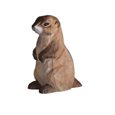 Marmotte en bois sculpté tilleul coloris naturel GM - Les Sculpteurs du lac