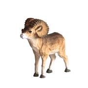 Mouflon en bois sculpté tilleul coloris naturel - Les Sculpteurs du lac