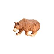 Ours qui marche en bois sculpté main tilleul coloris marron PM - Les Sculpteurs du lac