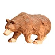 Ours qui marche en bois sculpté main tilleul coloris marron - Les Sculpteurs du lac