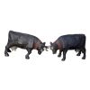 Paire de grande vache en bois sculpté main coloris naturel 23x19x9,5