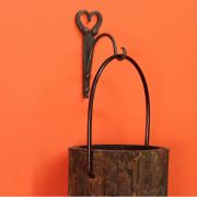 Patère acier vieilli brossé forme coeur, 1 crochet - Les Sculpteurs du lac