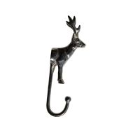 Patère cerf aluminium argenté, 1 crochet - Les Sculpteurs du lac