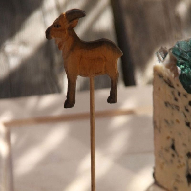 Pic à fromage bois sculpté Chèvre - Les Sculpteurs du lac