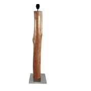 Pied de lampe eucalyptus base aluminium Ht90 - Les Sculpteurs du lac