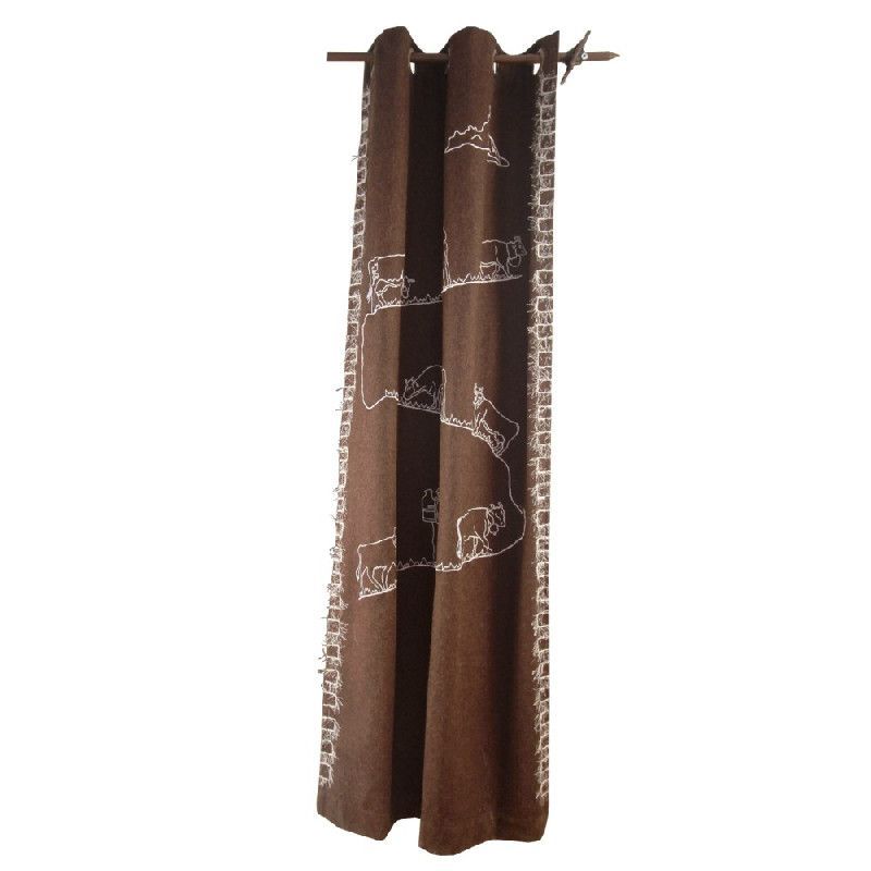 Rideau laine bouillie chocolat motif Poya - Décoration | decotaime.fr Rideau laine bouillie chocolat motif Poya - Décoration | decotaime.fr