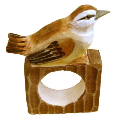 Rond de serviette Petit Oiseau en bois sculpté à la main - Les Sculpteurs du lac
