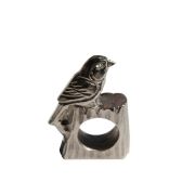 Rond de serviette forme oiseau et tronc aluminium - Les Sculpteurs du lac