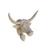 Tête de Vache en bois brut sculpté main