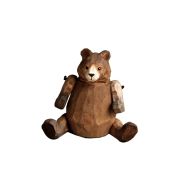 Tirelire ours en bois sculpté tilleul coloris naturel - Les Sculpteurs du lac