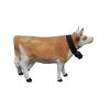 Vache Abondance en bois sculpté et peint main GM