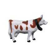 Vache Montbéliarde en bois sculpté et peint main GM - Les Sculpteurs du lac