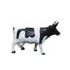 Vache Pie Noire en bois sculpté et peint main GM