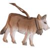 Vache en bois sculpté main tilleul/chanvre à suspendre