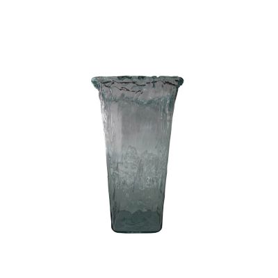 Vase verre recyclé relief effet cascade - Les Sculpteurs du lac