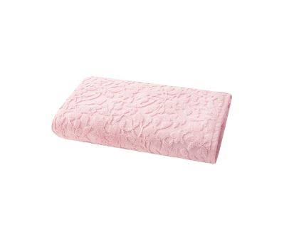 Drap de douche Aura en coton peigné rose 70x140