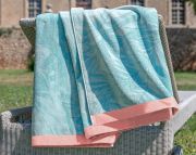 Drap de plage Balata en coton aqua 100x180