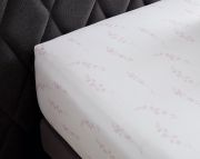 Drap housse Aura en percale de coton bio rose 140x190