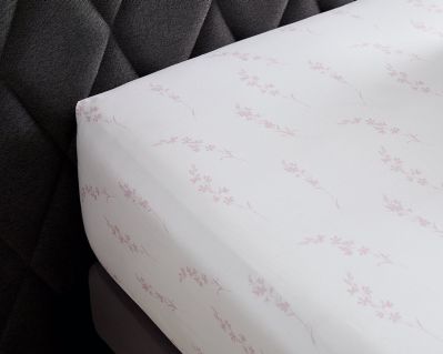 Drap housse Aura en percale de coton bio rose 180x200