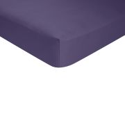 Drap housse Camélia en percale de coton bleu violet 140x190