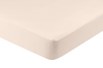 Drap housse Eclat en satin de coton poudre 140x190