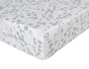 Drap housse Rosée en satin de coton bleu 90x190