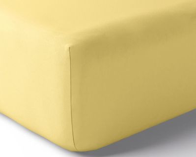 Drap housse Vexin en percale uni pollen 90x200