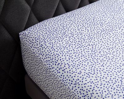 Drap housse Égerie en percale de coton bio bleu 180x200