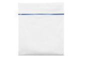 Drap plat Breteuil en satin de coton blanc/bleu 270x295