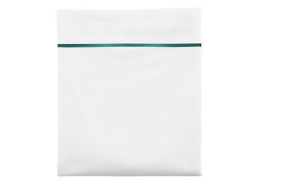 Drap plat Breteuil en satin de coton blanc/vert 180x290