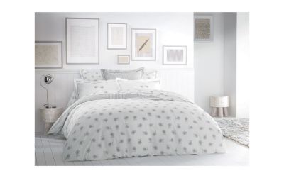 Housse couette percale Plume Gris 140x200