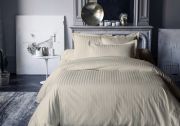 Housse de couette Allure Discrétion satin de coton jacquard Grège 140x200