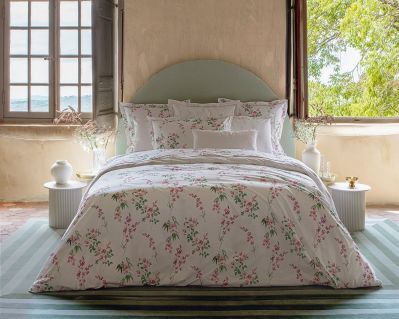 Housse de couette Aura en percale de coton bio rose 260x240