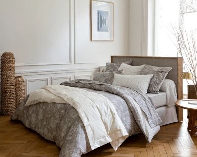 Housse de couette Bois Doré en percale coloris gris 260x240