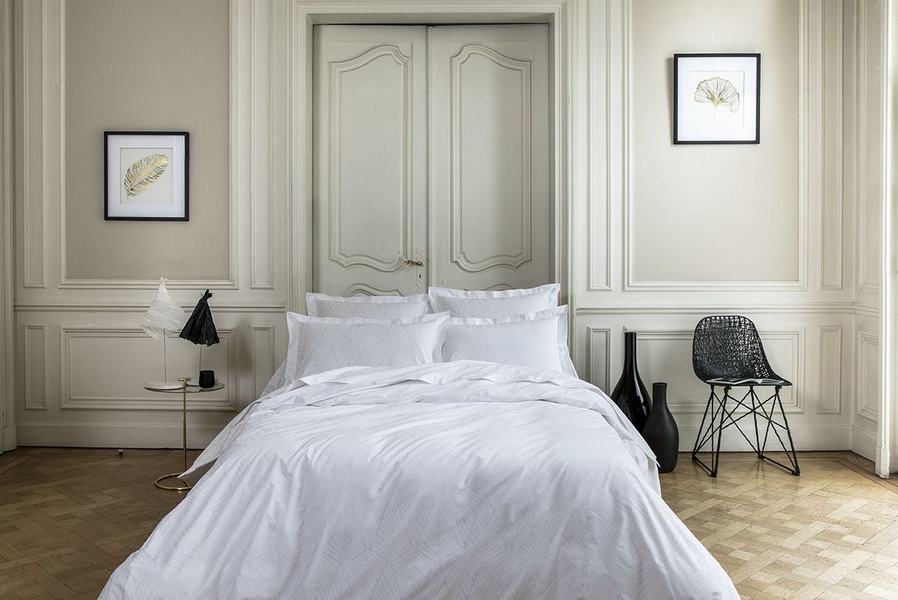 Anne de Solene El/égance Housse de Couette Coton Blanc 140 x 200 cm