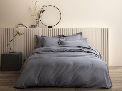 Housse de couette Eclat en satin de coton argent 140x200