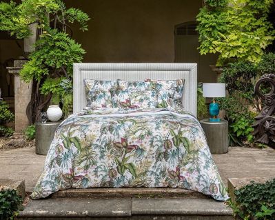 Housse de couette Hespérides en satin de coton bio vert 140x200