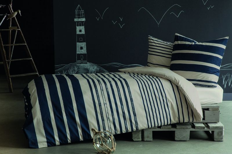 Housse de couette Inspiration / Ouessant bleu marine 140x200