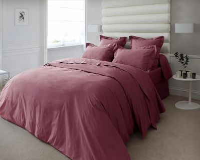 Housse de couette Vexin en percale uni rose des sables 200x200