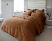 Housse de couette Vexin en percale uni terracotta 140x200