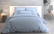 Housse de couette Vexin percale uni Azur 140x200