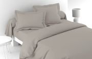 Housse de couette Vexin percale uni Brume 140x200