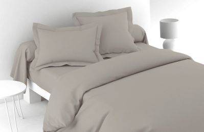 Housse de couette Vexin percale uni Brume 240x220