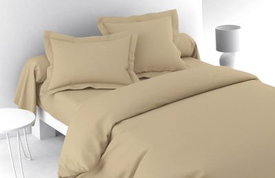 Housse de couette Vexin percale uni Grège 240x220