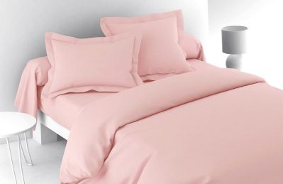 Housse de couette Vexin percale uni Ô de rose 140x200