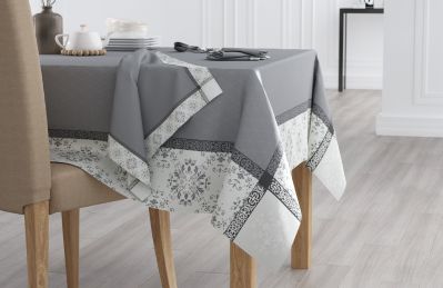 Lot de 2 serviettes de table Cérame coton jacquard Gris 47x47