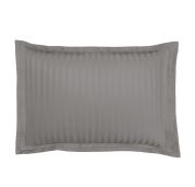 Taie d'oreiller Allure Discrétion satin de coton jacquard Brume 50x75